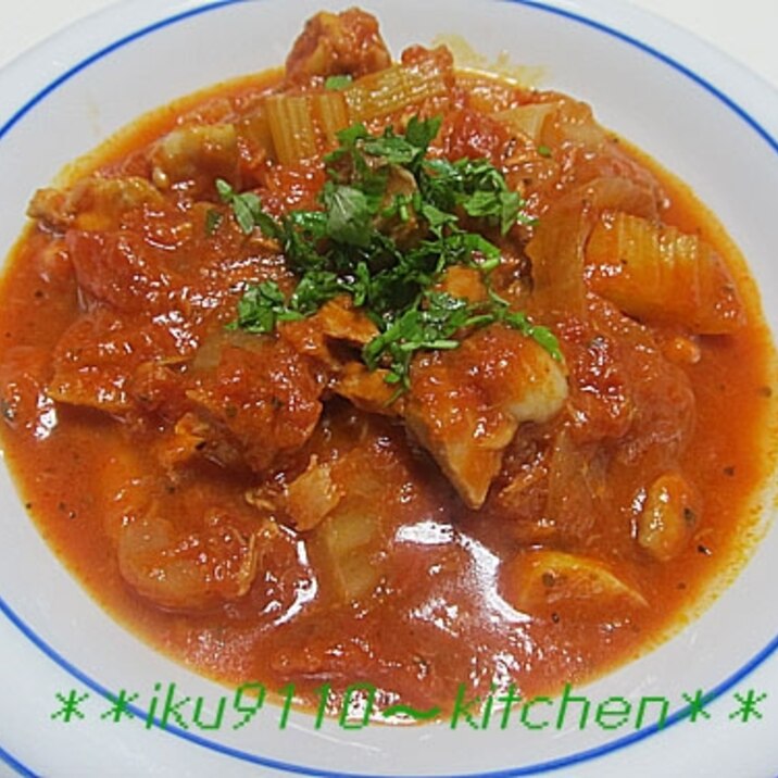 簡単♪旨うま!ツナ・チキン・野菜のトマト煮込み